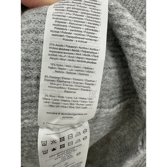 Vero Moda Sweater Women Small NWT Light Grey Melange Simone Long Sleeve Ruffle - Picture 8 of 10